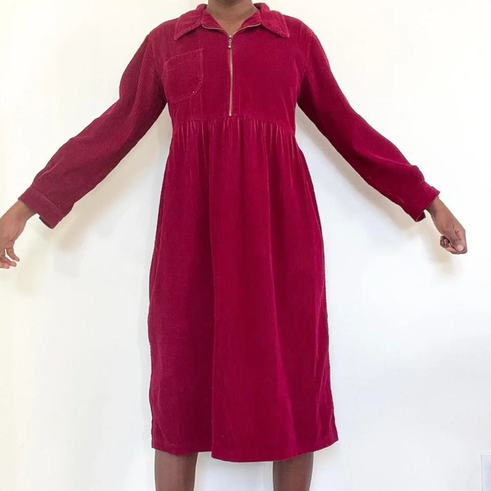 Fads burgundy shirt dress - Picture 3 of 4